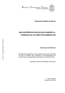 Roosevelt Fideles de Souza UMA EXPERIÊNCIA EM EDUCAÇÃO