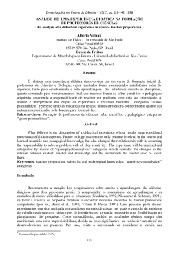 AN&Aacute;LISE DE UMA EXPERI&Ecirc;NCIA DID&Aacute;TICA NA