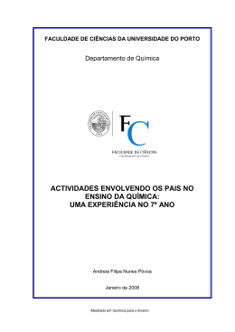 actividades envolvendo os pais no ensino da qu&iacute;mica