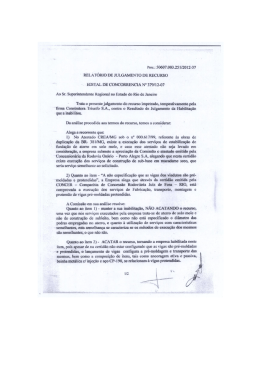 Relatório da Comissão - Recurso Triunfo