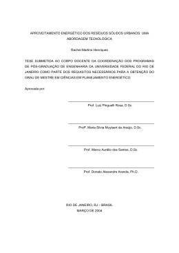 APROVEITAMENTO ENERG&Eacute;TICO DOS RES&Iacute;DUOS - PPE