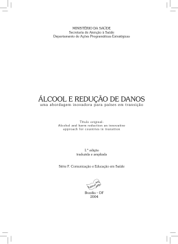 &Aacute;lcool e redu&ccedil;&atilde;o de danos - Biblioteca Virtual em Sa&uacute;de