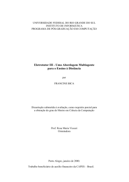 Eletrotutor III - Uma Abordagem Multiagente para o Ensino &agrave; Dist&acirc;ncia