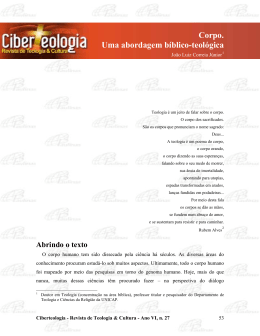 Corpo. Uma abordagem b&iacute;blico-teol&oacute;gica - Ciberteologia