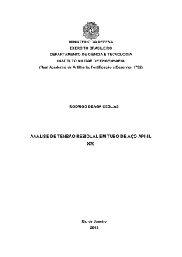 An&aacute;lise da tens&atilde;o residual em tubo de a&ccedil;o API 5L X70