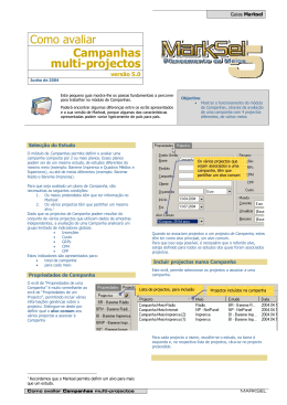 Guia Marksel - Como avaliar uma Campanha multi projectos