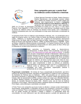 Uma campanha para por o ponto final na violncia contra mulheres e