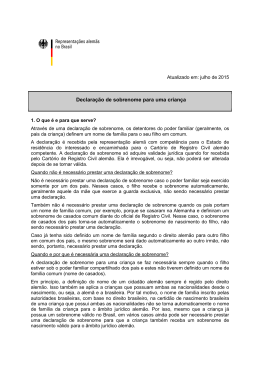 Declaração de sobrenome para uma criança