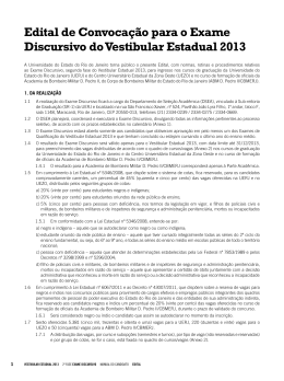 Edital de Convoca&ccedil;&atilde;o para o Exame Discursivo do Vestibular
