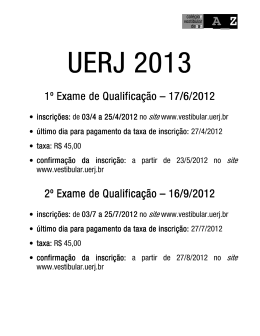 UERJ 2013 - Colégio e Vestibular de A a Z