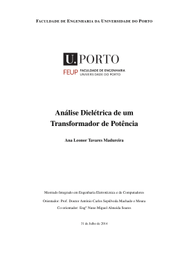 An&aacute;lise Diel&eacute;trica de um Transformador de Pot&ecirc;ncia