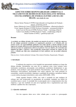 Aspectos sobre o tratamento de resíduos de óleo isolante