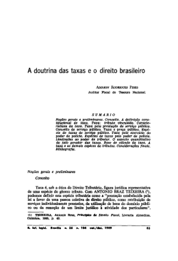 A doutrina das taxas e o direito brasileiro