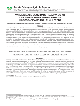 Variabilidade da umidade relativa do ar e da temperatura m&aacute;xima