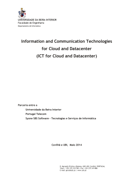 ICT for Cloud and Datacenter - Departamento de Informática da