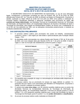 Edital - FGV - Funda&ccedil;&atilde;o Getulio Vargas