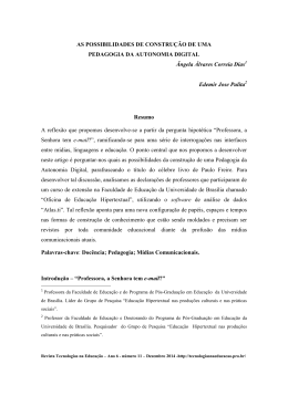 As possibilidades de constru&ccedil;&atilde;o de uma pedagogia de constru&ccedil;&atilde;o