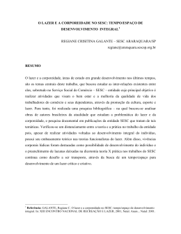 O LAZER E A CORPOREIDADE NO SESC