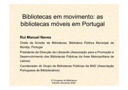 As Bibliotecas Móveis em Portugal