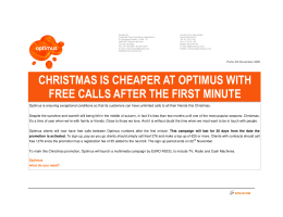 christmas is cheaper at optimus with free calls after the first minute