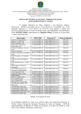 Edital de Notifica&ccedil;&atilde;o 03 - Ibama TO 29-01-2013