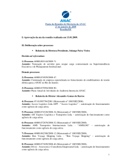 1 Pauta da Reuni&atilde;o de Diretoria da ANAC 27 de janeiro de 2009