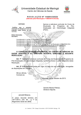Resolu&ccedil;&atilde;o 114/13 - Centro de Ci&ecirc;ncias da Sa&uacute;de