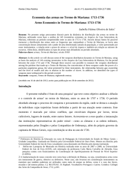 Economia das armas no Termo de Mariana