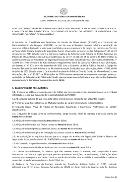 GOVERNO DO ESTADO DE MINAS GERAIS EDITAL