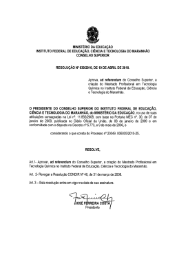 INsTITuTo FEDERAL DE EDucAçAo, cIENcIA E TEcNoLoGIA