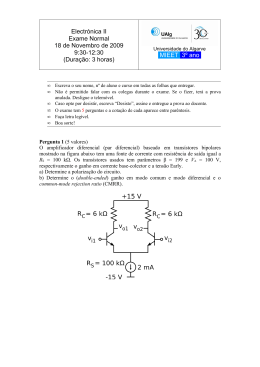 Electr&oacute;nica II Exame Normal 18 de Novembro de