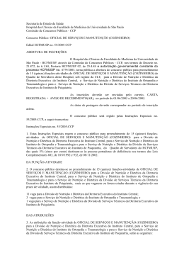 Secretaria de Estado da Sa&uacute;de Hospital das Cl&iacute;nicas da Faculdade