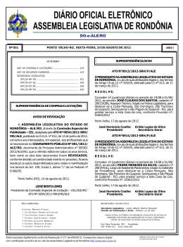DO-e-ALE/RO - Assembleia Legislativa