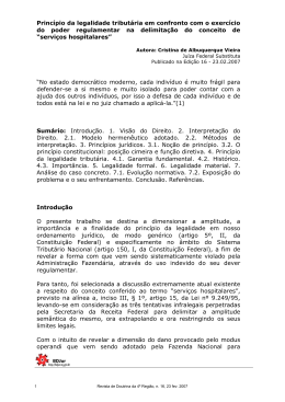 Princ&iacute;pio da legalidade tribut&aacute;ria em confronto com o