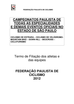 CAMPEONATOS PAULISTA DE TODAS AS ESPECIALIDADES E