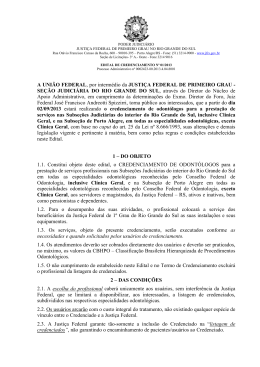 Edital credenciamento profissionais odontologia Justi&ccedil;a