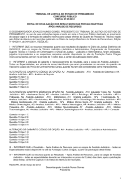 1 tribunal de justi&ccedil;a do estado de pernambuco concurso p&uacute;blico