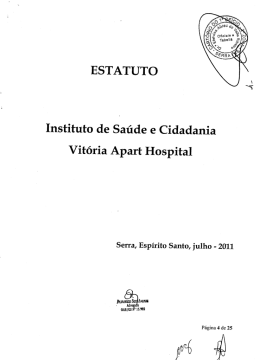 Estatuto do Instituto de Sa&uacute;de e Cidadania Vit&oacute;ria Apart Hospital