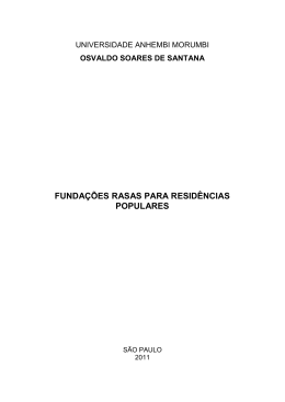 Funda&ccedil;&otilde;es rasas para resid&ecirc;ncias populares