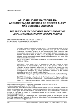 aplicabilidade da teoria da argumenta&ccedil;&atilde;o jur&iacute;dica de robert alexy