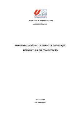 projeto pedagógico de curso de graduação licenciatura em