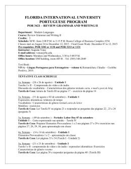 PORTUGUÊS ACELERADO 3202 - Department of Modern Languages