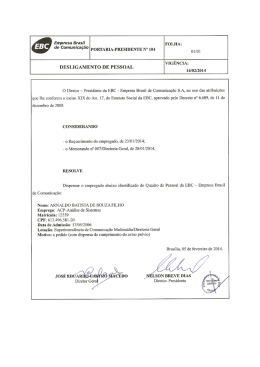 portaria &ndash; presin&ordm; 104 &ndash; demiss&atilde;o &ndash; arnaldo batista de souza filho