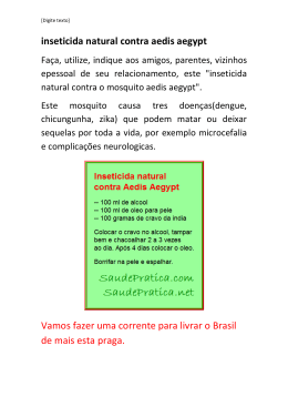 inseticida natural contra aedis aegypt Vamos fazer uma corrente