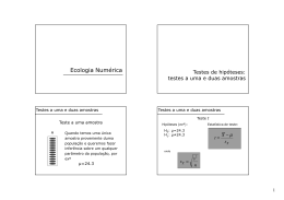 Testes de 1 e 2 amostras