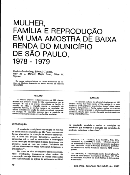 FAMÍLlA E REPRoDUÇÃo EM uMA AMOSTRA DE BAIXA RENDA