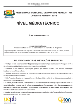 E17) Pau dos Ferros - Nivel Médio Técnico - Técnico em