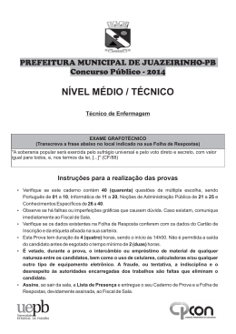 15 TECNICO DE ENFERMAGEM - M&eacute;dio -T&eacute;cnico