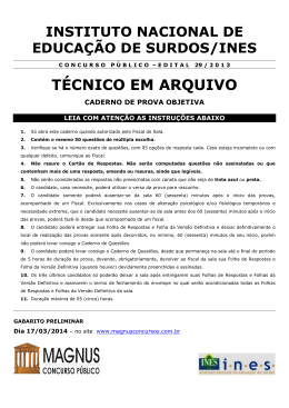 Prova T&eacute;cnico Arquivo