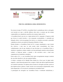 Jos&eacute; Galamba de Oliveira > Por uma Assembleia Geral Democr&aacute;tica